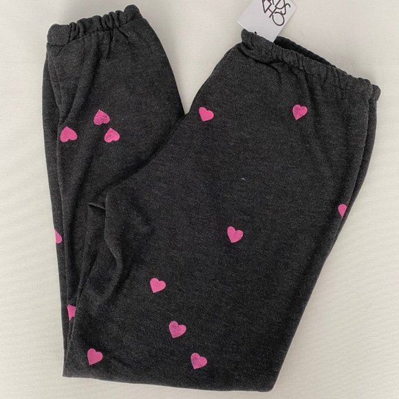 Chaser CW7472 Jogger Pink Tiny Hearts Sweatpants - Picture 3 of 3